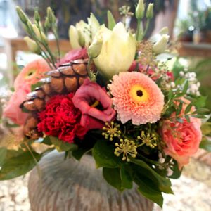 Herbst-/Winterstrauß creme/rosa
